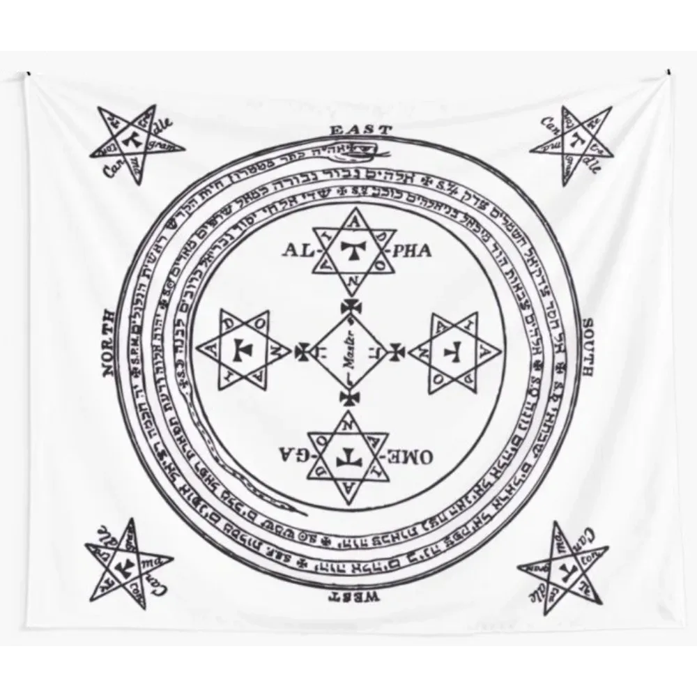 Magical Circle of King Solomon Big Tapestry Wall Hanging White Tapestries Dorm Wall Art Yoga Mat Home Decor Wall Carpet