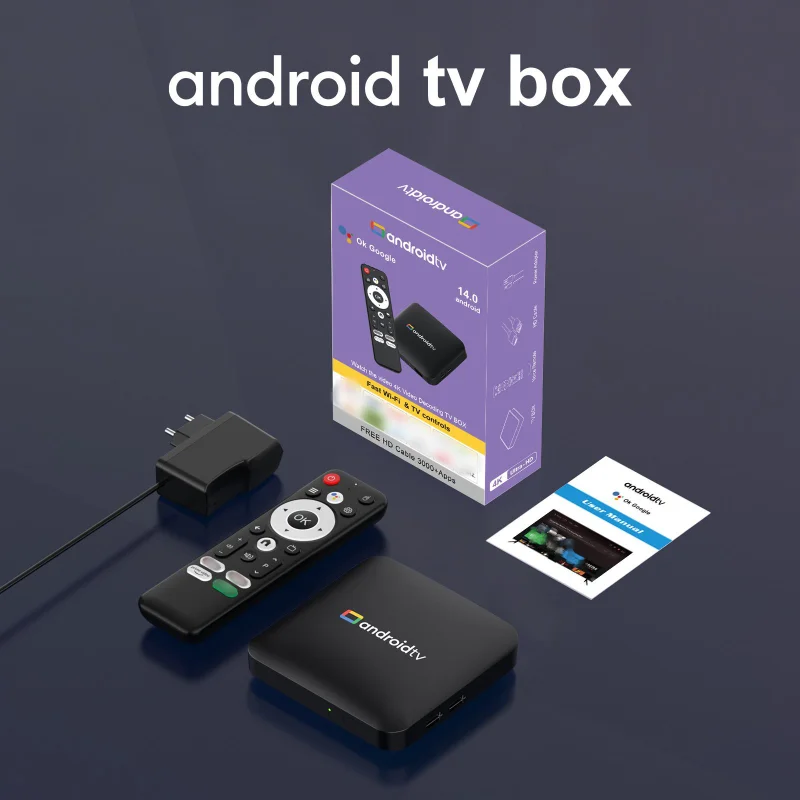 H96 Max Android14 TV Box 2GB 16GB Quad Core Amlogic S905L3 4K UHD WiFi2.4G/5G e BT4.0 Conjunto de serviço de streaming Top Box IPTV YouTube