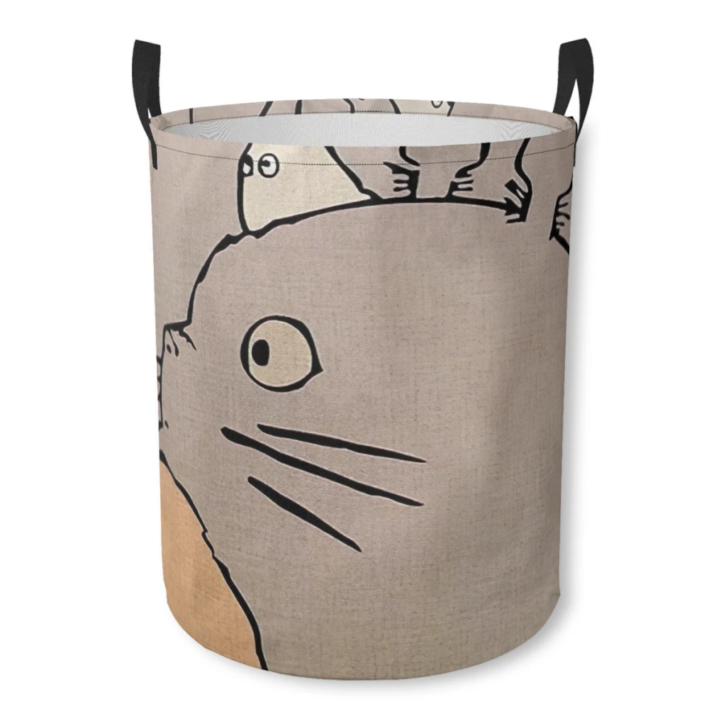 

Household Fabric Dirty Cloth Basket Storage BucketCute Totoro-Miyazaki Home Folding Toy Storage Basket Laundry Basket