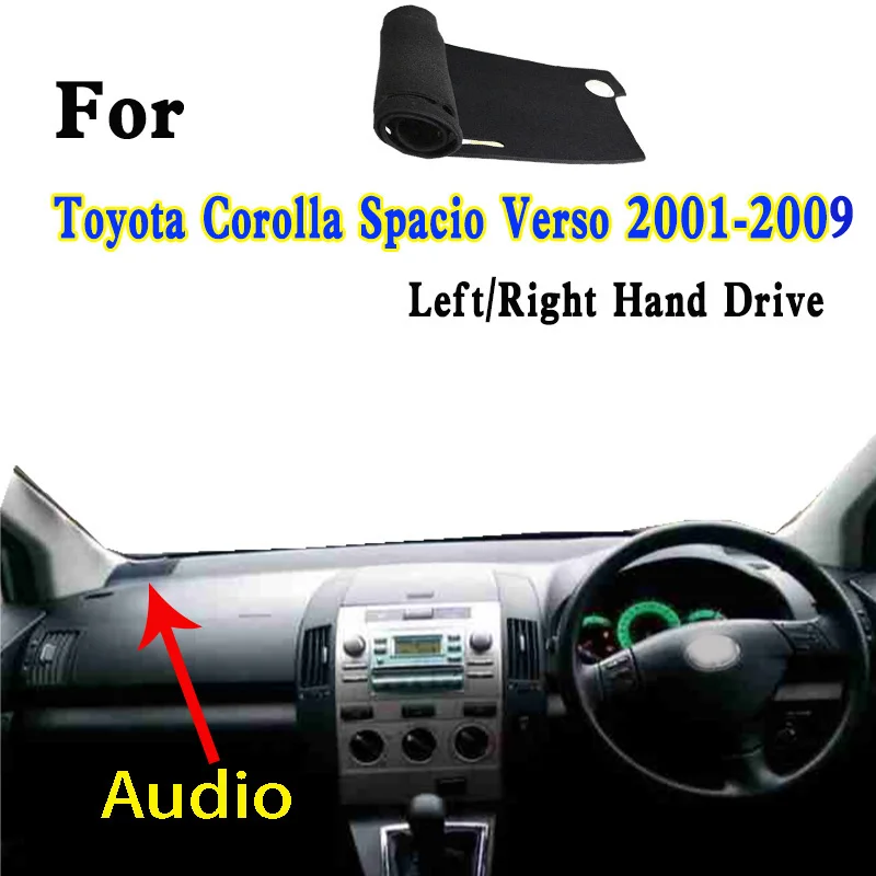 For 2001-2004 Toyota Corolla Spacio Verso E120 E121 E122 Car-Styling Dashmat Dashboard Cover Instrument Panel Insulation Pad