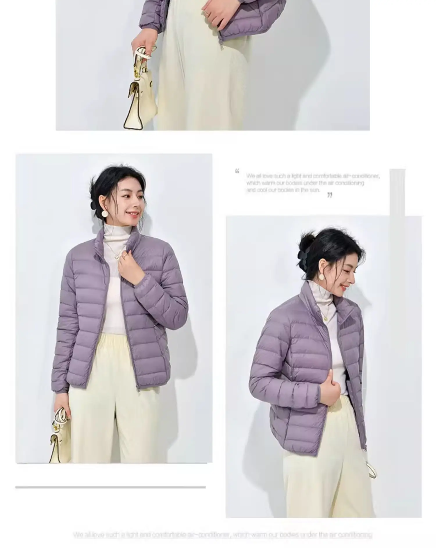 Women's Lightweight Casual Hooded Down Jacket Autumn Winter Minimalist Short Down Coats Female Solid Color Zipper Warm Outerwear