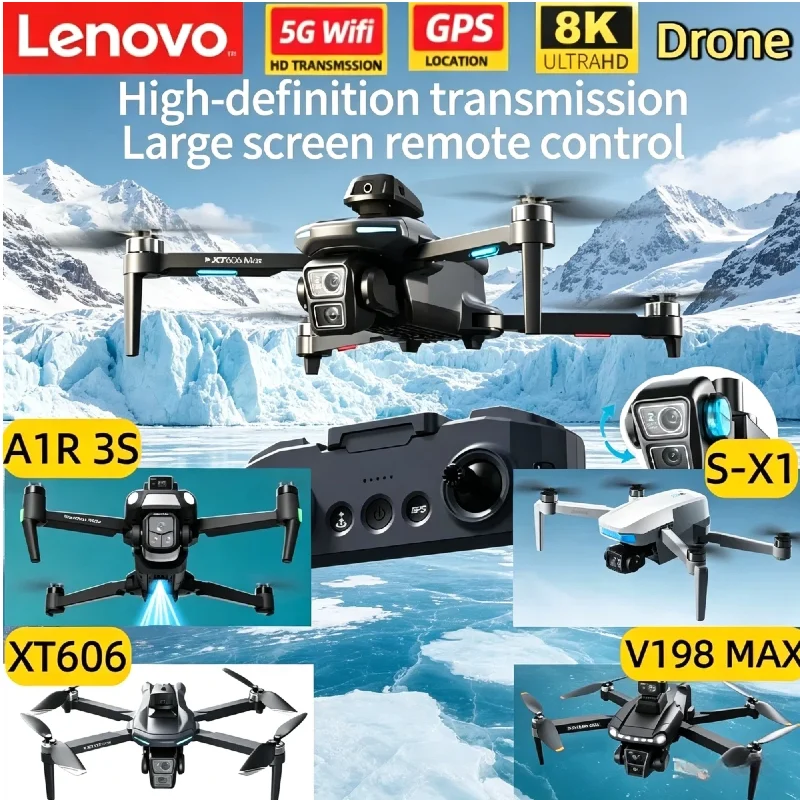 

Lenovo GPS Positioning 8K RC Quadcopter V198 MAX XT606 A1R S-X1 WiFi Drone with Dual FPV and Obstacle Avoidance