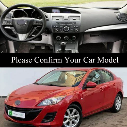 Imagen 2 del producto Cubierta para salpicadero de Mazda 3 BL MK2 2010 2011 2012 2013, alfombrilla para tablero, alfombrilla para alfombra, parasol, cojín de cuero Retro, accesorio para coche