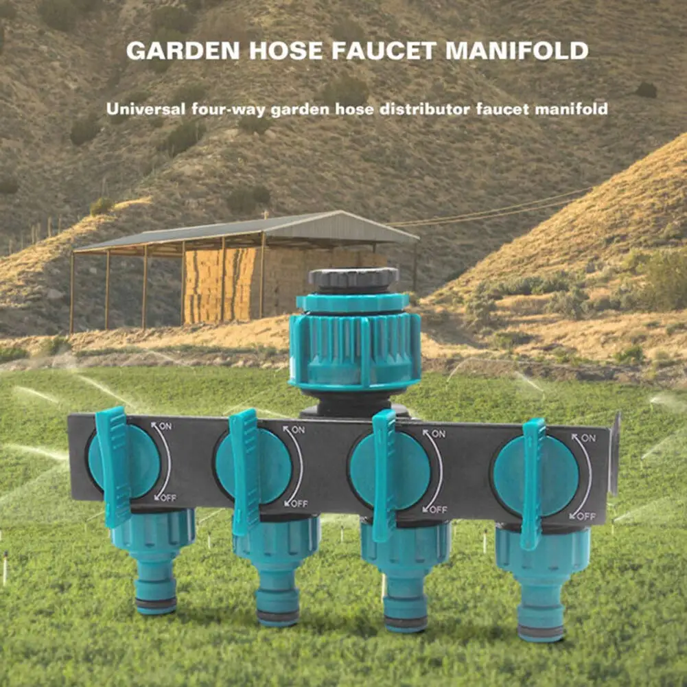 4-Wege-Wassersplitter, 1 Zoll bis 3/4 Zoll bis 1/2 Zoll Gewinde, europäisches Standardgewinde, Gartenbewässerungsbewässerungsanschluss, Armaturenventil