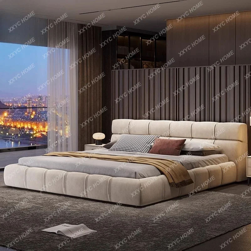 Y Modern simple master bedroom leave-in skin-friendly fabric bed