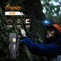 Fitorch ER20 USB Rechargeable LED Flashlight 1000lm IPX8 Waterproof Magnetic Tailcap EDC Torch For Camping Outdoor Emergency Use