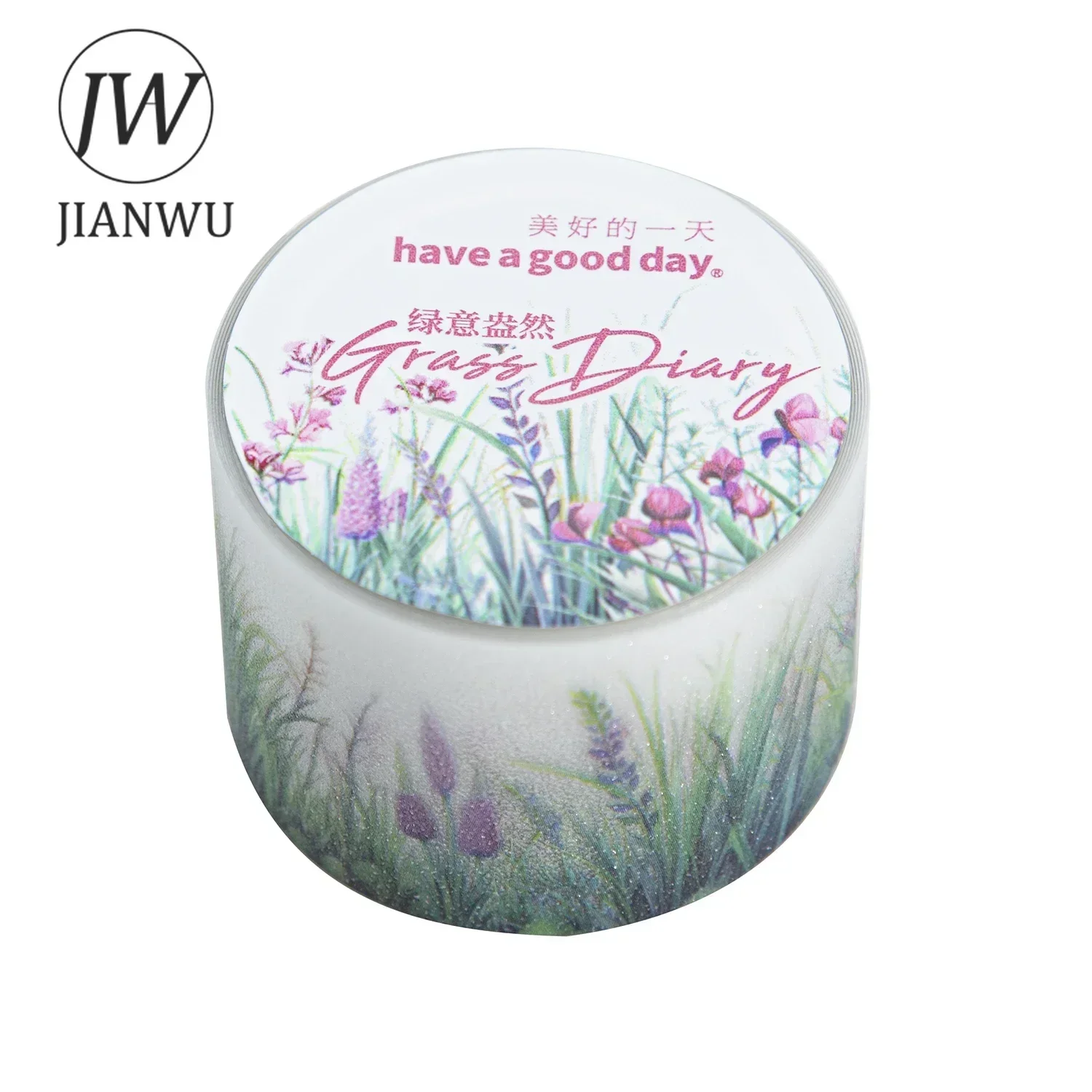 JIANWU 30mm * 200cm Grass Diary Series Vintage Plant Flower Material Collage PET Tape Creative DIY Journal Stationery