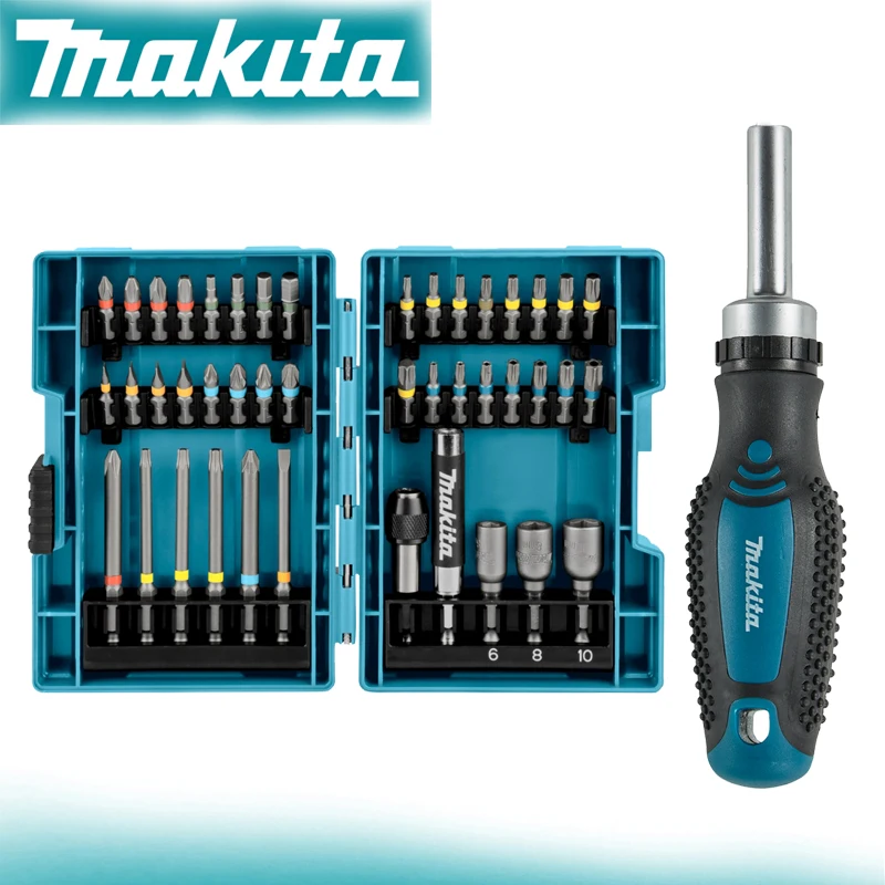 makita-e-25096-–-tete-de-tournevis-a-cliquet-embout-hexagonal-jeu-de-44-embouts-colores-accessoires-d'outils