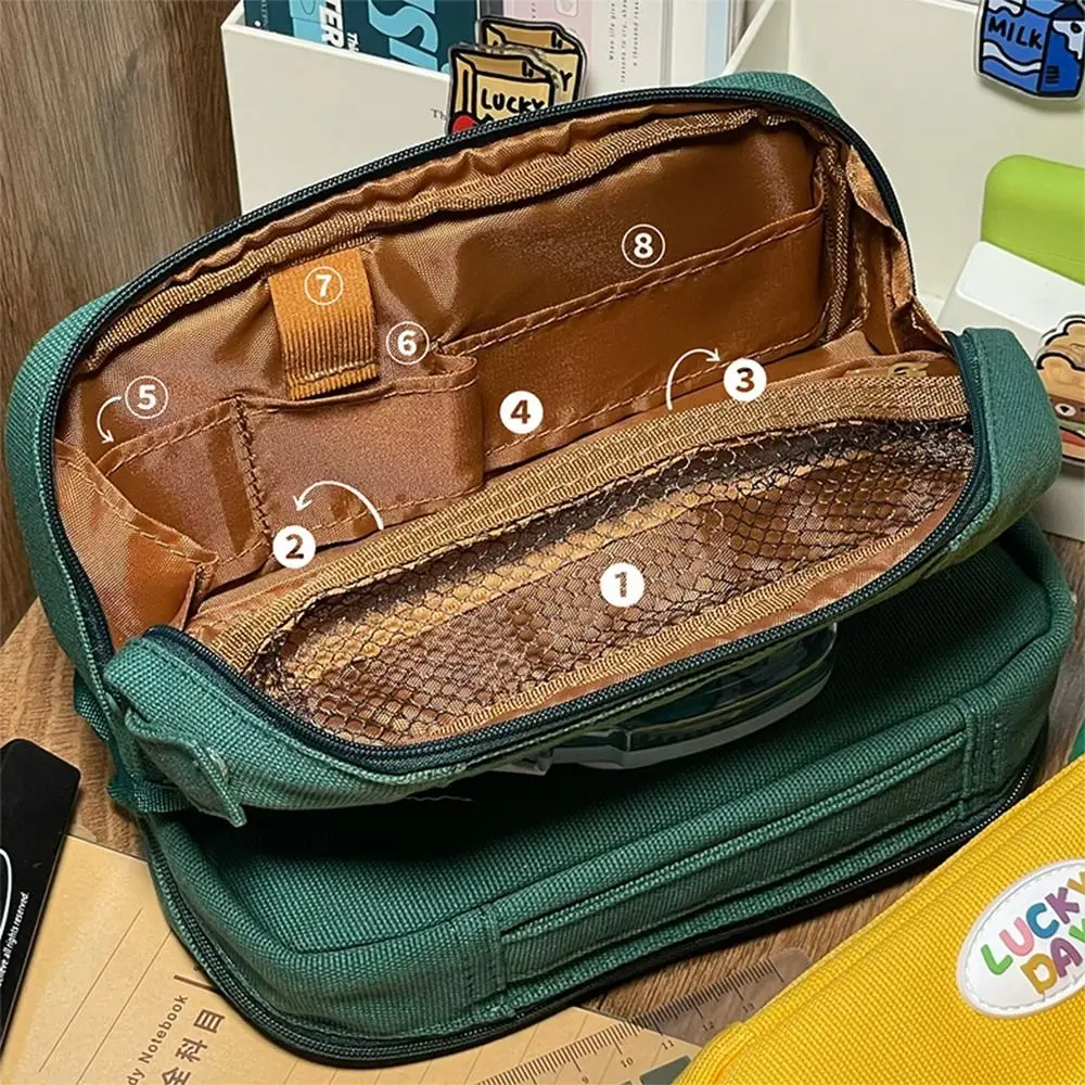 

Сумка для ручек с большим отверстием, многофункциональная сумка для канцелярских принадлежностей большой емкости, портативный органайзер для канцелярских принадлежностей, школьные принадлежности