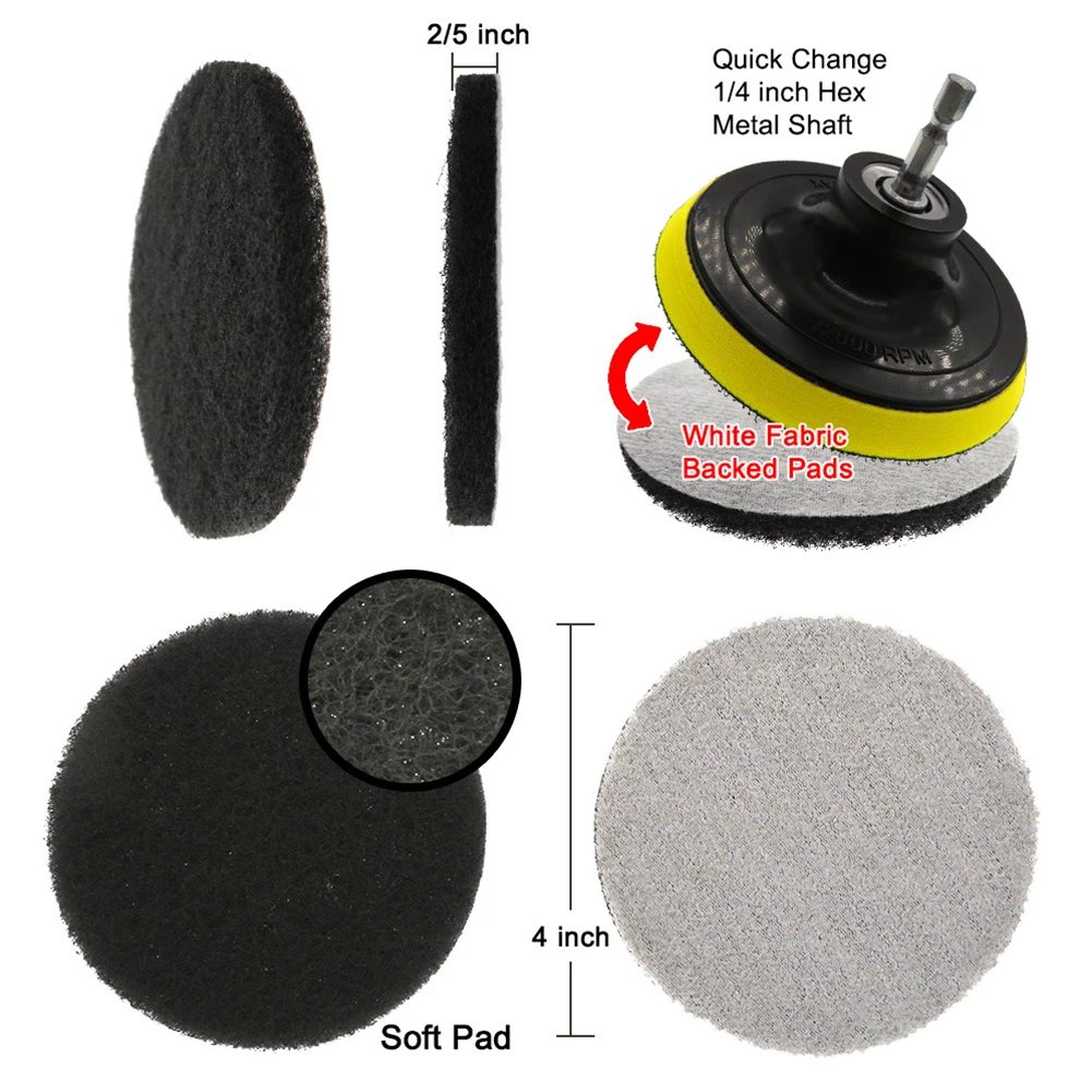 Nylon Scrub Pad Set for Industrial Use 5pcs 4 Inch Cleaning For Pads for Effective Showers and Bathtubs Maintenance