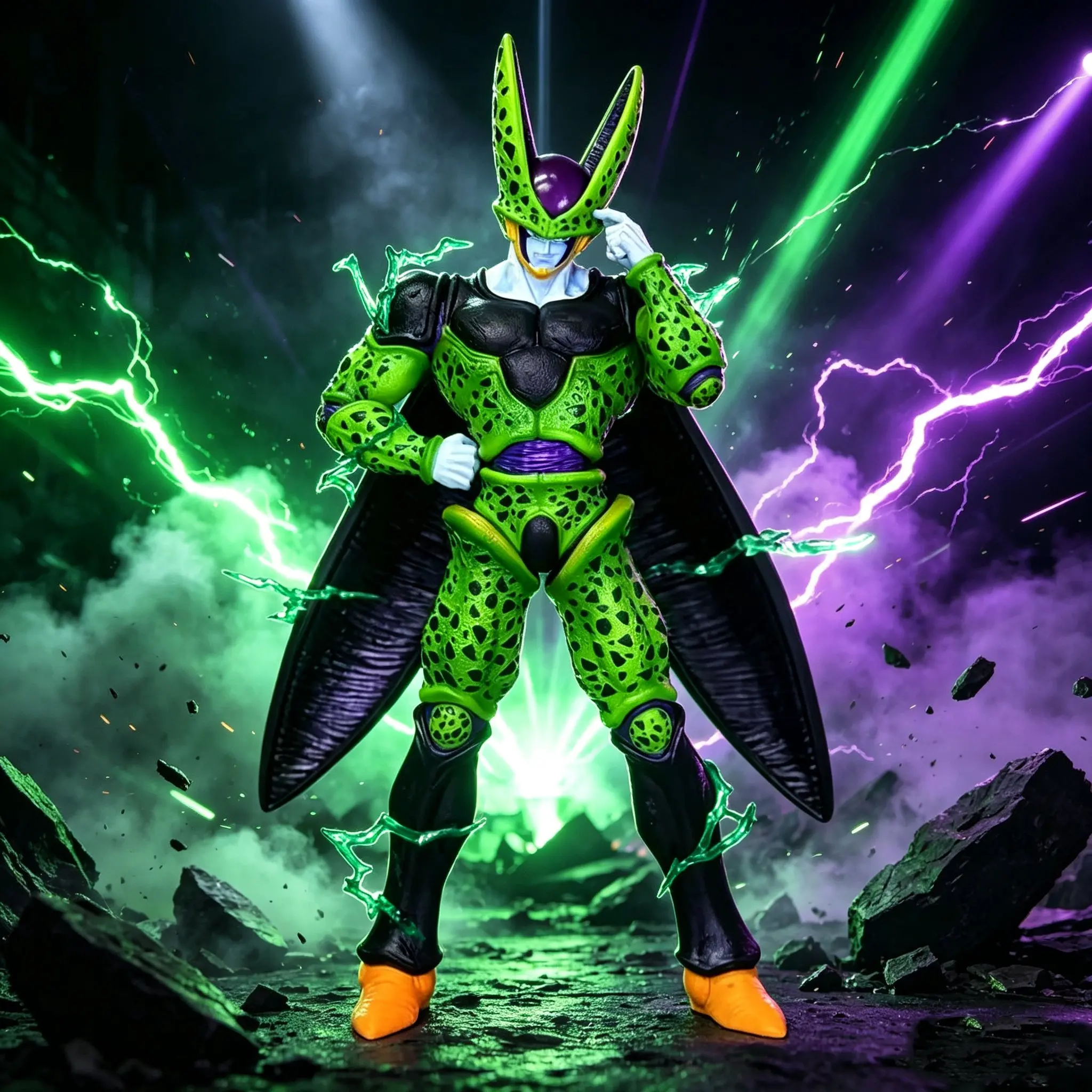 35cm/13,78 Zoll Anime Dragon Ball Z Figur Lightning Cell Actionfiguren PVC-Statue Desktop-Ornament Sammlermodell Spielzeug Geschenke