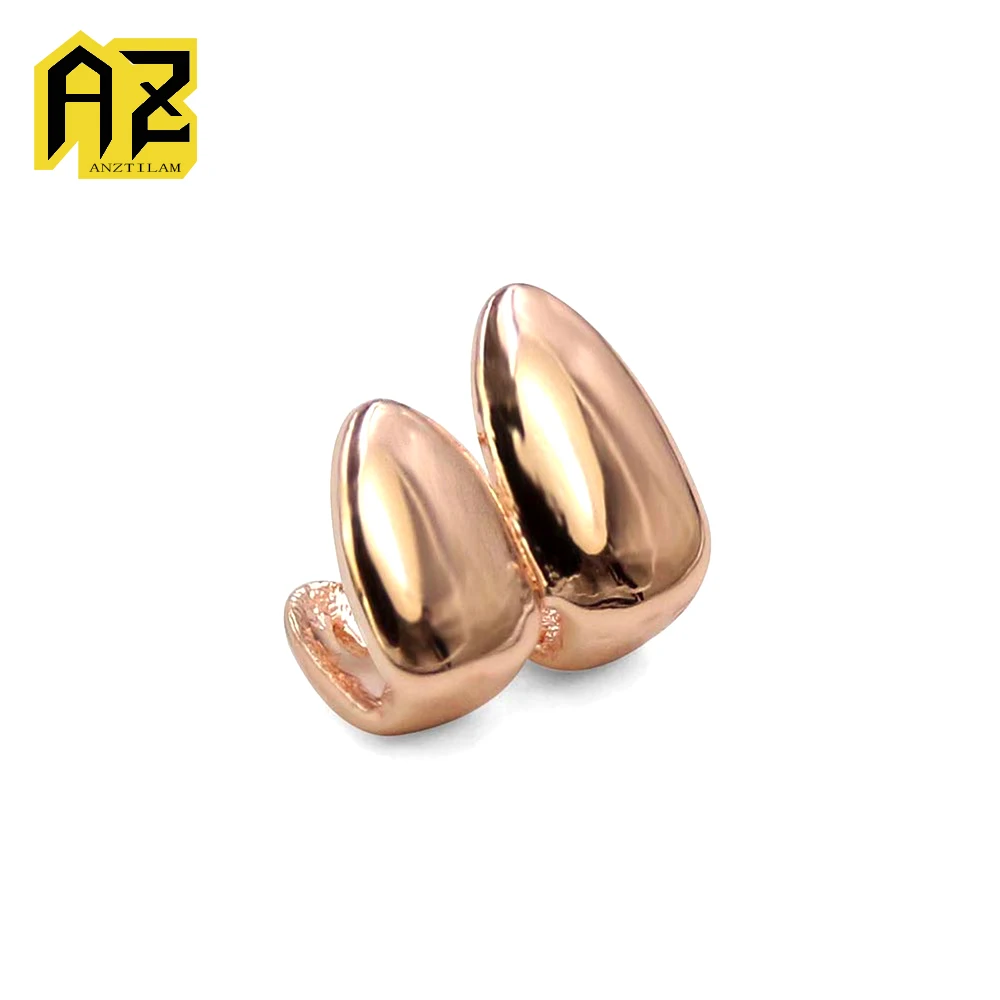 Anztilam Double Teeth Grillz Iced Out Cross Grill Tooth Men Women Hip Hop Grills Caps Brass Fashion Jewelry Free Shipping