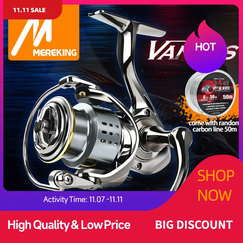 

MEREDITH VANPES Series Rust Free And Smooth bearing 5.0:1 Fishing Reel Drag System 8Kg Max Power Spinning Wheel Fishing Coil