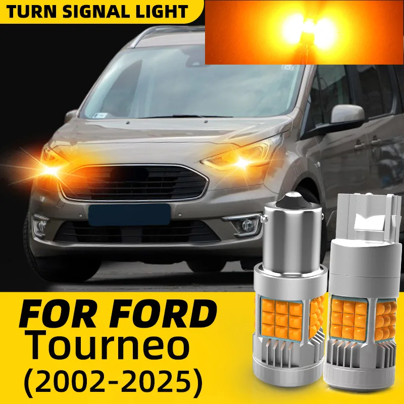 Luz LED de intermitente para coche, luces indicadoras de dirección, bombillas ámbar delanteras/traseras para Ford Grand Tourneo Connect Custom Courier, 2 uds.