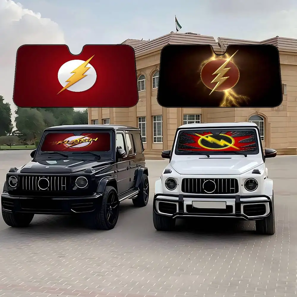 

Cool The Flash Logo Sunshade Windscreen 3D Film Plaid Gift Novelty Car Front Window Visor 70x130cm Sun Visor Solar Protect