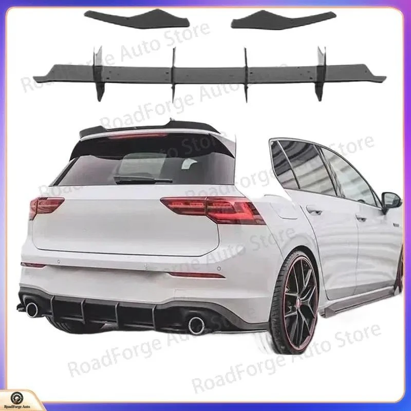 High Quality Black MAX Style Car Rear Lip Protector Rear Bumper Lip Diffuser for VW Golf MK8 GTI Rline 2021-2023