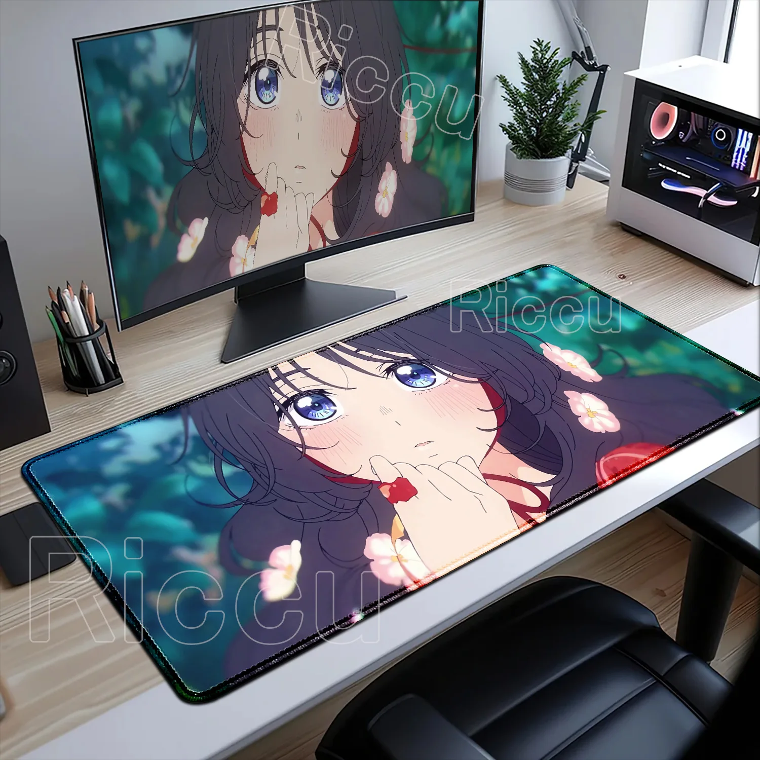 HD Printing The Fragrant Flower Blooms with Dignity Kaoruko Waguri Mouse Pad Kawaii Girl Non-slip Rubber Desk Mat Anime Mousepad
