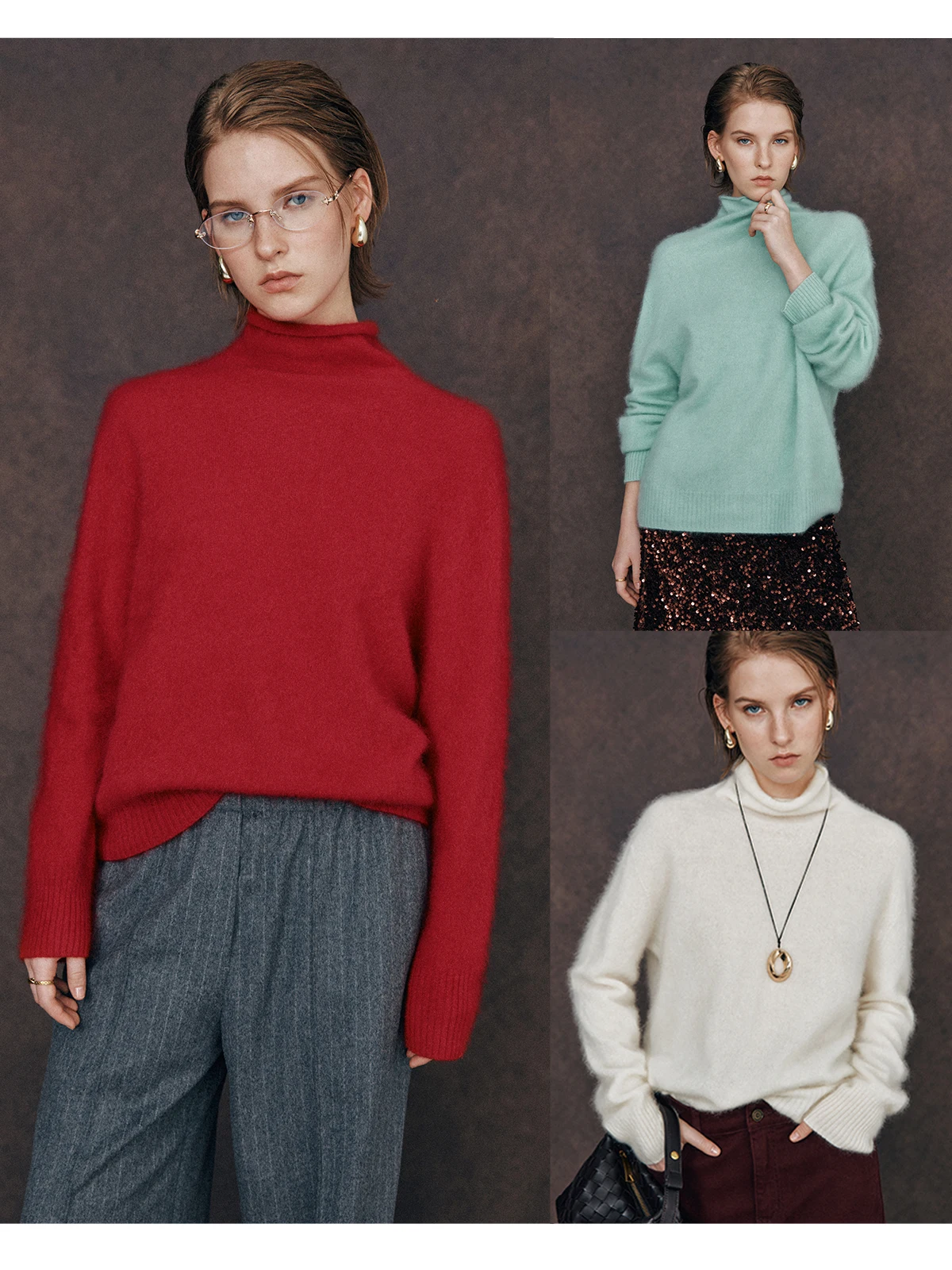 

Высокий Ne свободный крой, шерстяной вязаный свитер Camere Sl, мягкий уютный женский модный повседневный длинный пуловер све Turtlene