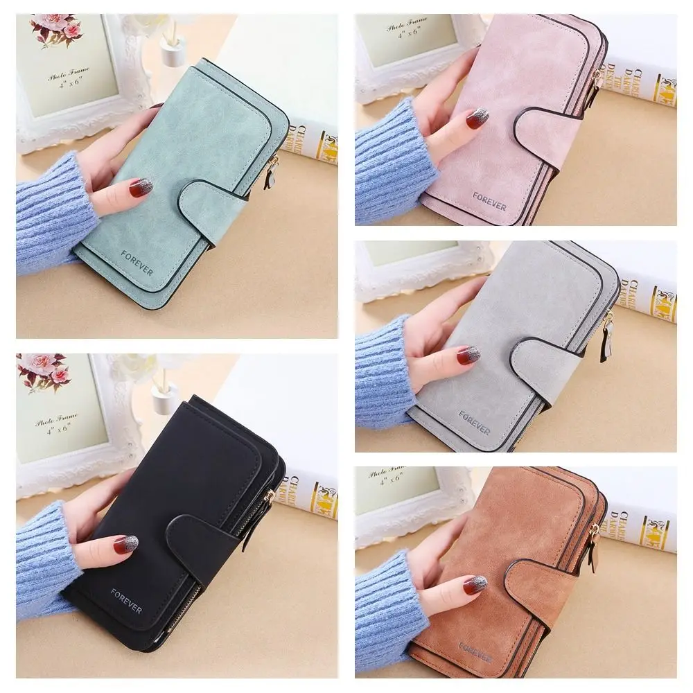المحمولة متجمد ثلاثة محفظة قابلة للطي يده سستة بطاقة الائتمان حقيبة طويلة غلق بمشبك بو الجلود محفظة نسائية للعملات المعدنية الذكور #6