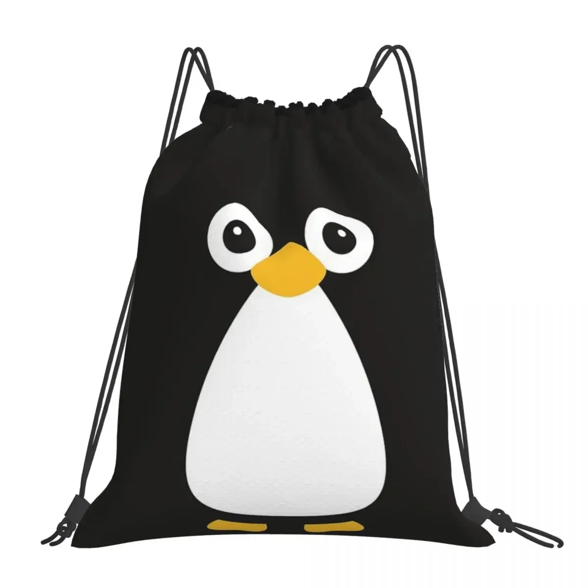 

Cute Vector Penguin Backpacks Fashion Portable Drawstring Bags Drawstring Bundle Pocket Sports Bag BookBag For Travel Students