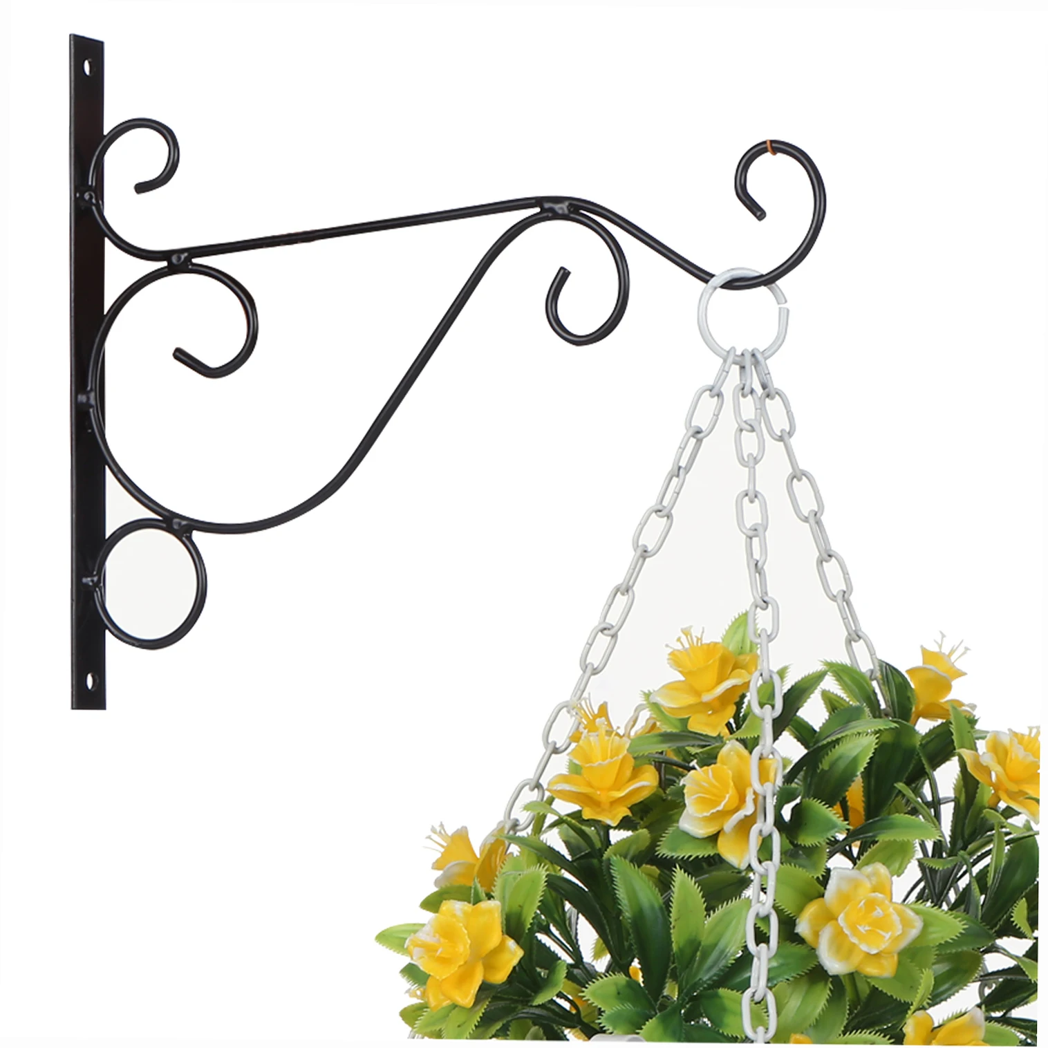 Plant Hanging Hooks Decorative Iron Wall Hooks Plant Hanging Hangers for Outdoor Indoor Planter Bird Feeder Lanterns Wind Chimes