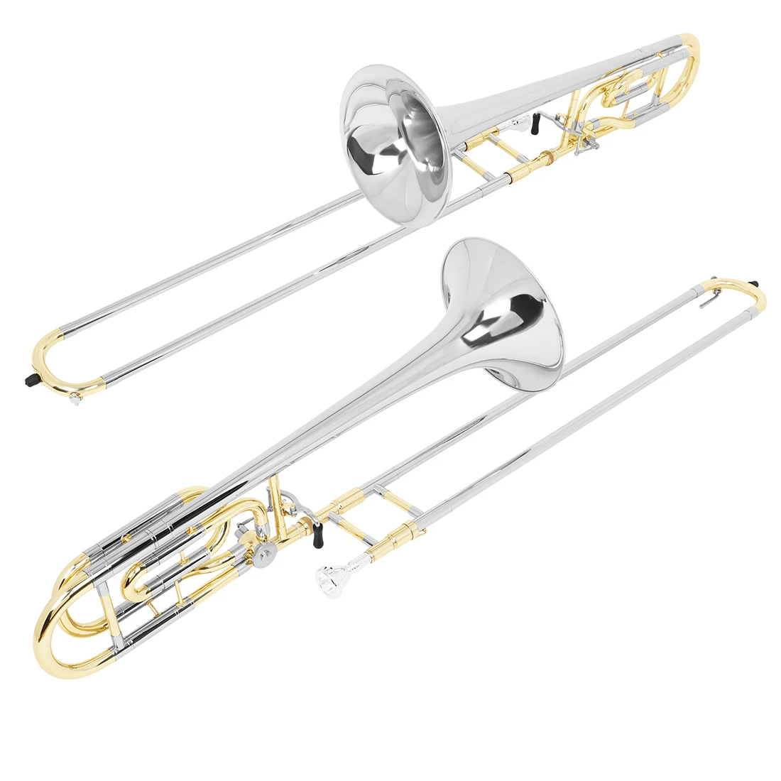 SLADE Tenor Trombone Brass Bb Tone B flat Wind Instrument Trombone  with Mouthpiece Cleaning Stick Case Rod Accessories