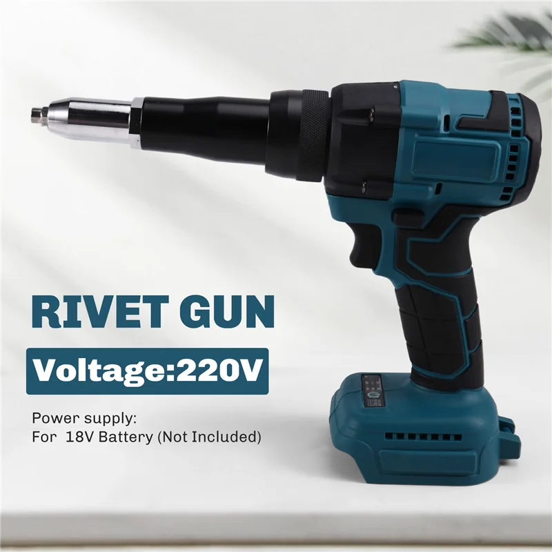 ABRB-pistolet à rivets électrique sans fil 2.4-4.8Mm pistolet à écrou de riveteuse aveugle Rechargeable avec LED pour batterie 18V non incluse