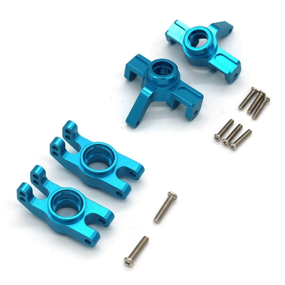 

4Pcs Metal Front Steering and Block Rear Hub Carrier for MJX H16 16207 16208 16209 16210 1/16 RC Car Upgrades Parts,Blue