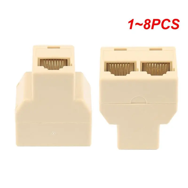 1~8PCS RJ45 Splitter Ethernet Adapter Lan Cable 1 To 2 Ways Extender Splitter For Internet Connection Coupler Contact Modular