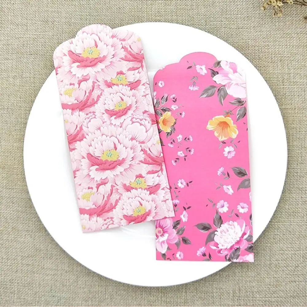 

Creative Spring Festival Red Envelopes Flower Best Wishes Blessing Bag Lucky Traditional Red Pocket Celebration Party