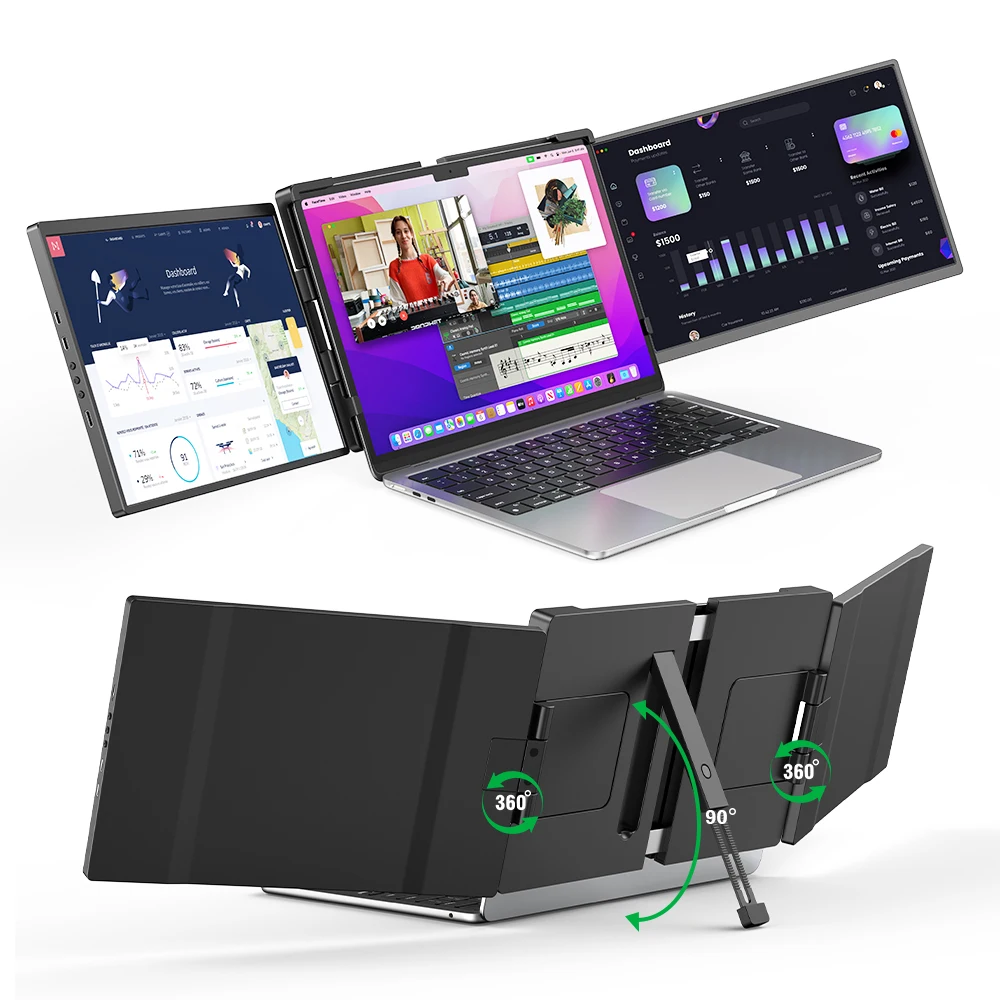 14 Tri-Screen Laptop Monitor 2160x1440 IPS UStation Z