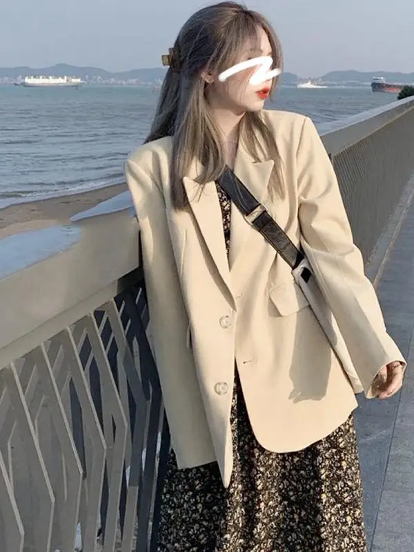 

White Casual ort Suit Jaet for Women Design Sensation Spring Autumn New Sle Commute Sle Long Sve Single Button