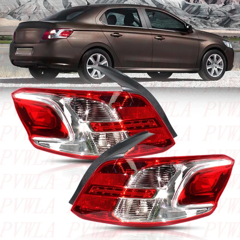 Tail Light For Peugeot 301 2012 2013 2014 2015 2016 1 Pair Rear Lamp + Circuit boards Without Bulbs Car accessories