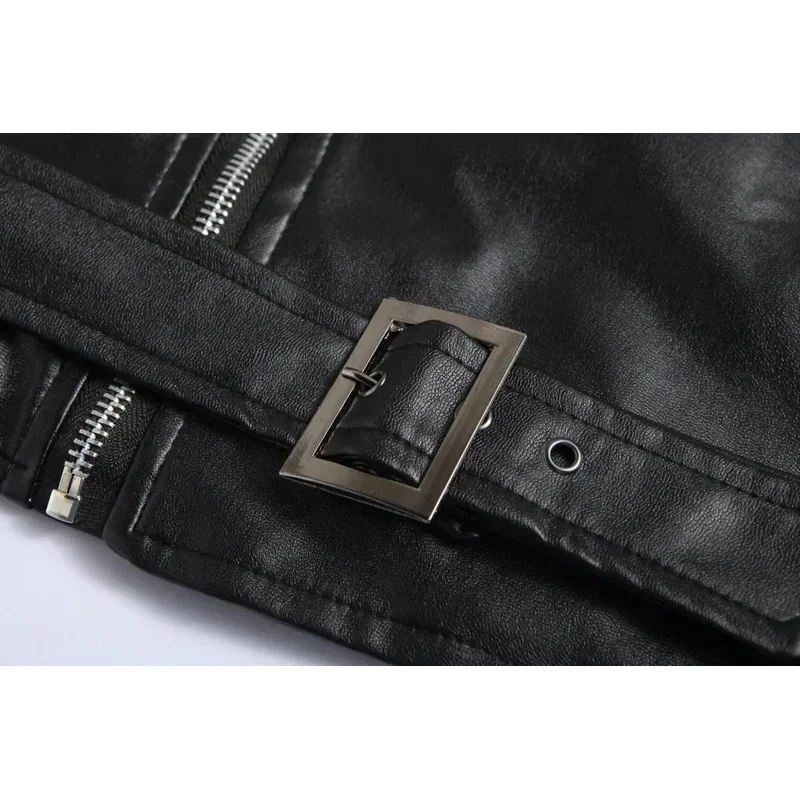 سترة رجالية من جلد البولي يوريثان للدراجات النارية، سترة جلدية بقصة ضيقة على الموضة لعام 2025، سترة جلدية بقصة ضيقة