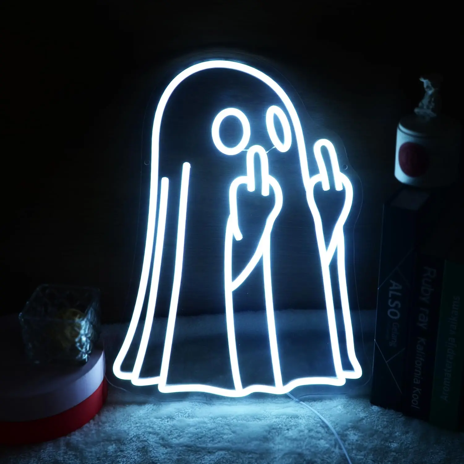 

Хэллоуин неоновый световой знак жуткий средний палец спальня гостиная дома детская комната человек пещера бар паб кафе