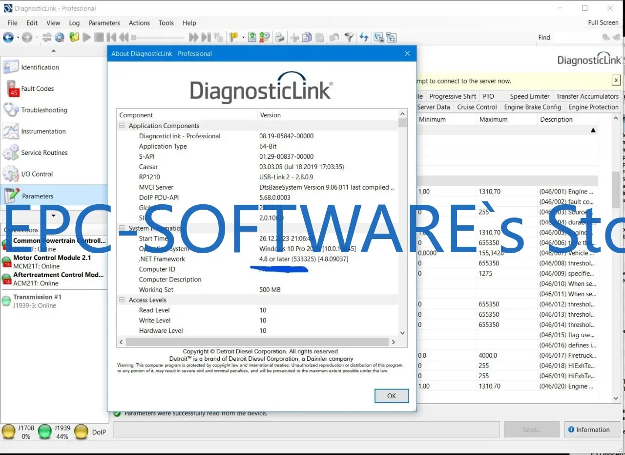 EPC-SOFTWARE Detroit Diesel Diagnostic Link (DDDL) Clone (can Make Clone of Your Official License)
