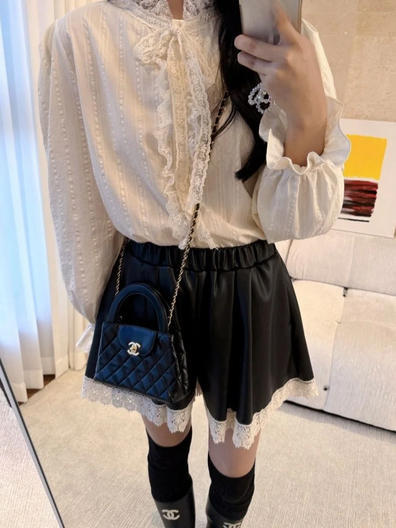 sweet-lace-bowtie-shirt-women's-versatile-top-trendy-dongda-gate-2025-autumn-new-style-commute-style-long-sleeve-inner