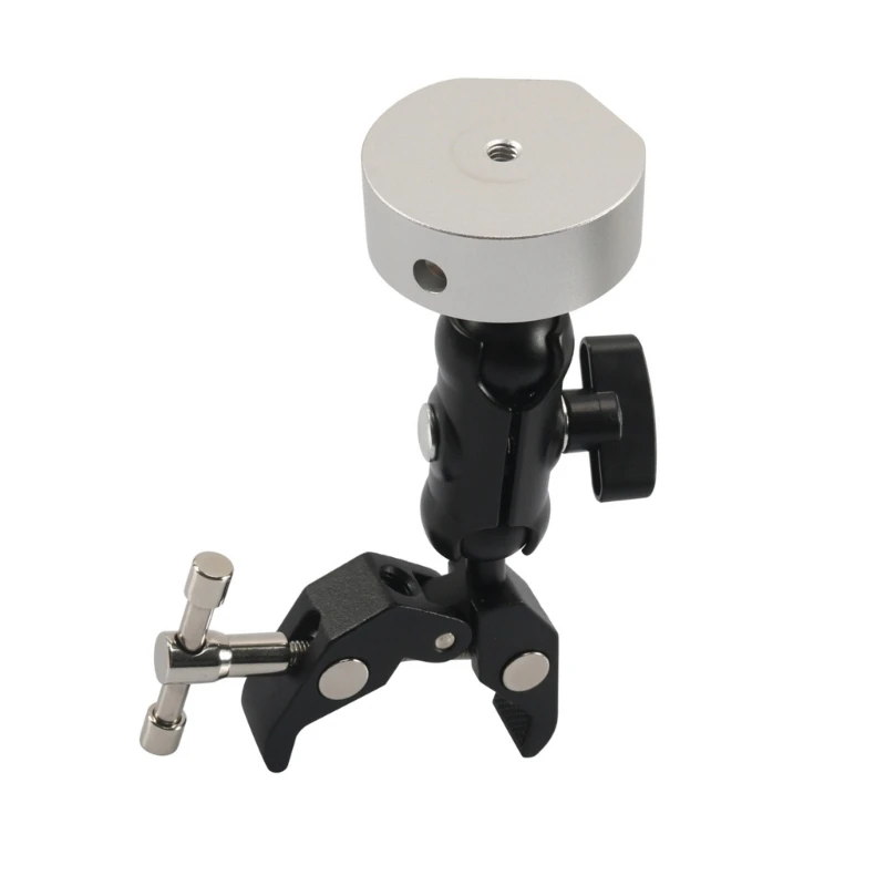 

D0UC Heavy Duty Aluminum Holder Easy Installation Adjustable Clamp Mount for Mini 360 Degree Rotating Mount Holder