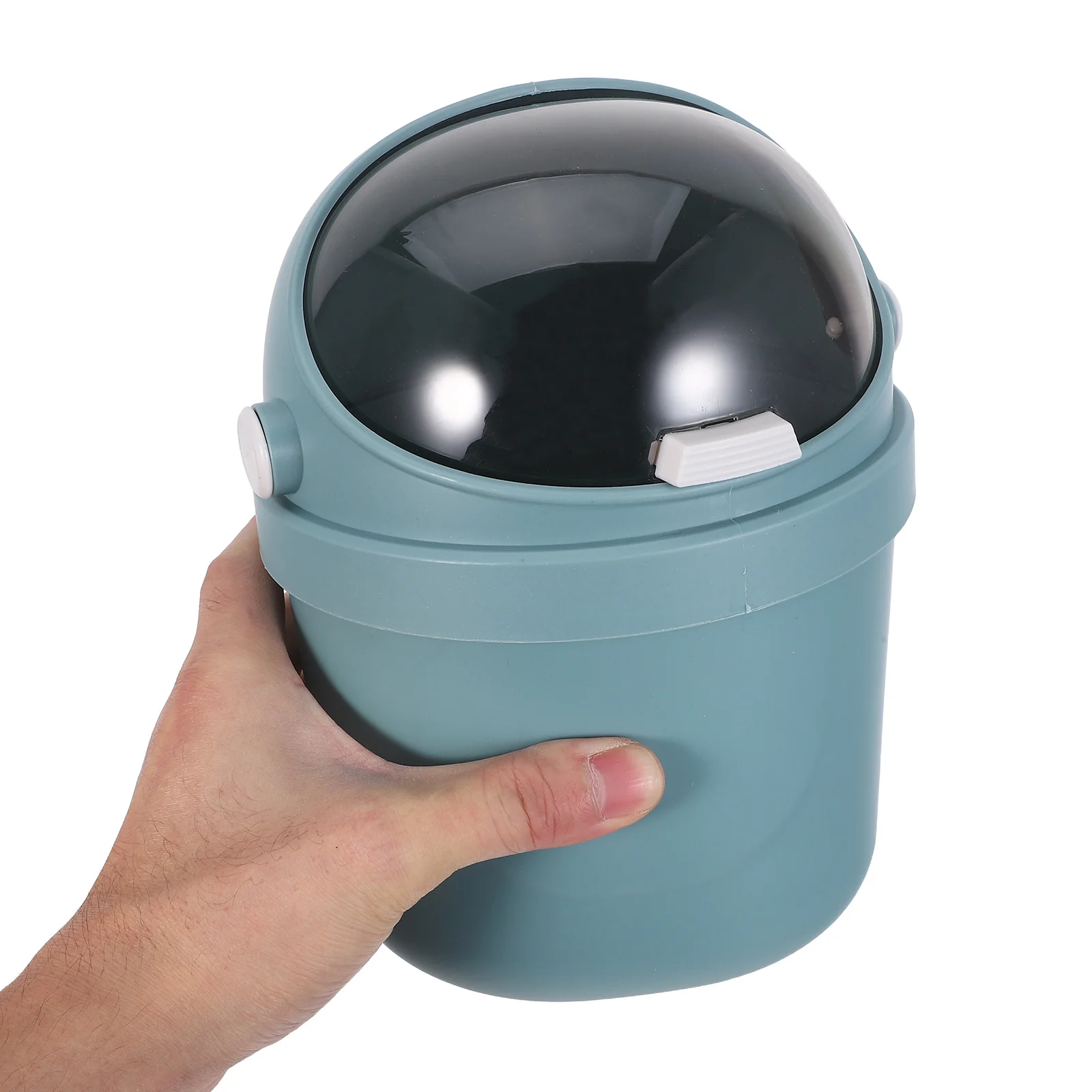 سلة مهملات سطح المكتب الصغيرة 8.25X5.50X5.50 "صندوق قمامة بلاستيكي كرتوني لطيف مع غطاء سلة مهملات محمولة على سطح الطاولة للمكتب #1