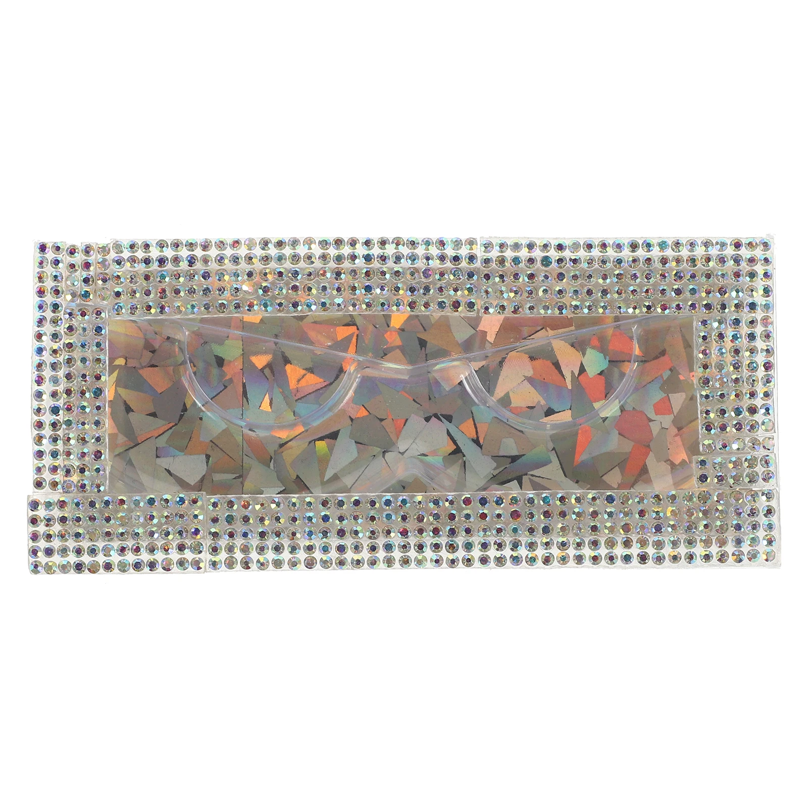 

Diamond-encrusted False Eyelashes Box Holder Case Storage Extension Supplies with Support Glue Pallet Rhinestones Empty Boxes