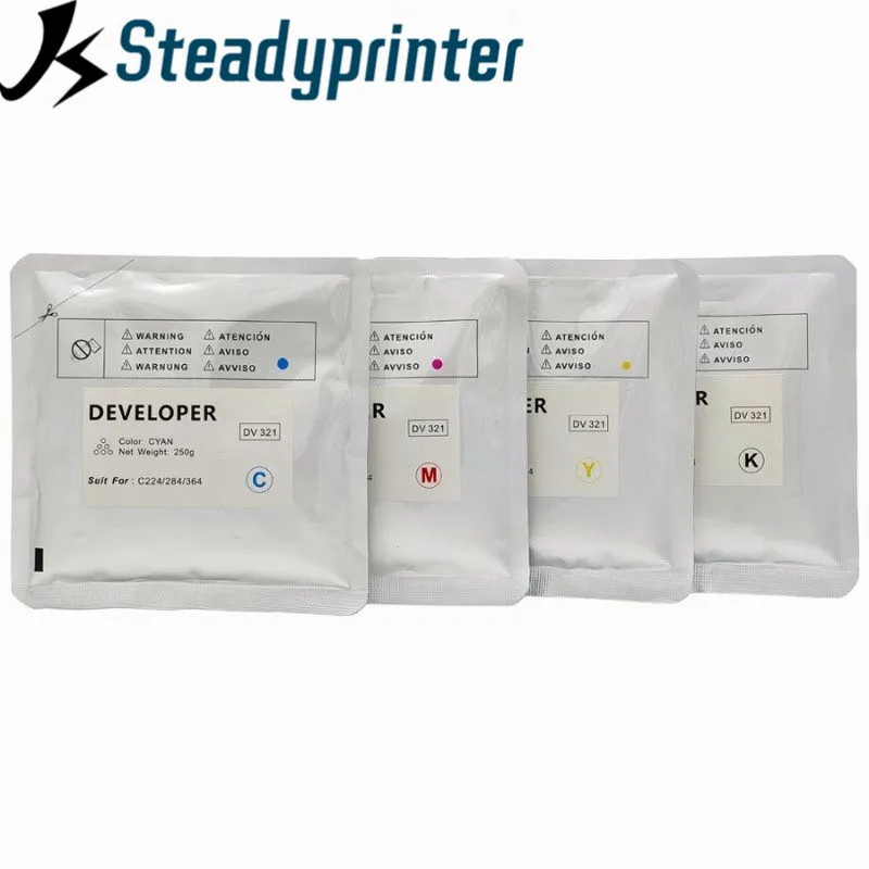 

1set DV313 DV-313 C258 Developer Iron Powder CMYK for Konica Minolta Bizhub C308 C368 C458 C558 C658 C 258 308 368 458 558