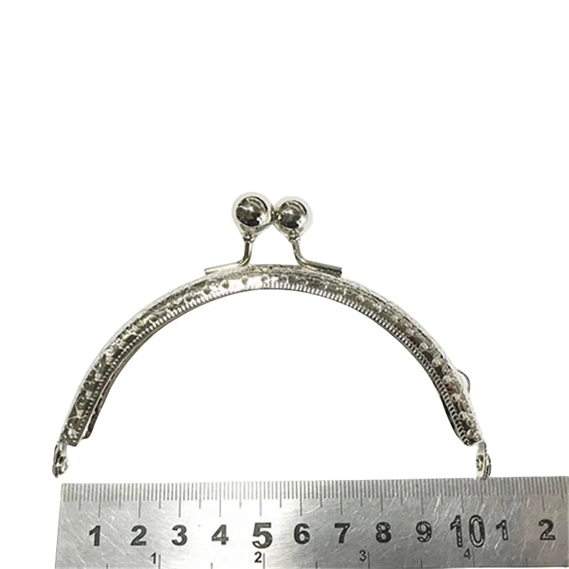 DIY Jewelry Material 10.5cm Antique Copper Embossed Round Bead Head Gold Box Bag Hinge Handbag Accessories