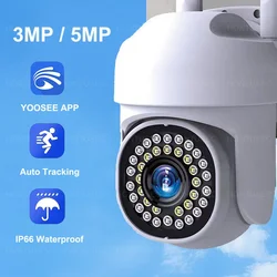 Yoosee PTZ IP Camera 3MP 5MP CCTV Outdoor Waterproof Color Night Vision Auto Tracking Two Way Audio Wifi Security Camera