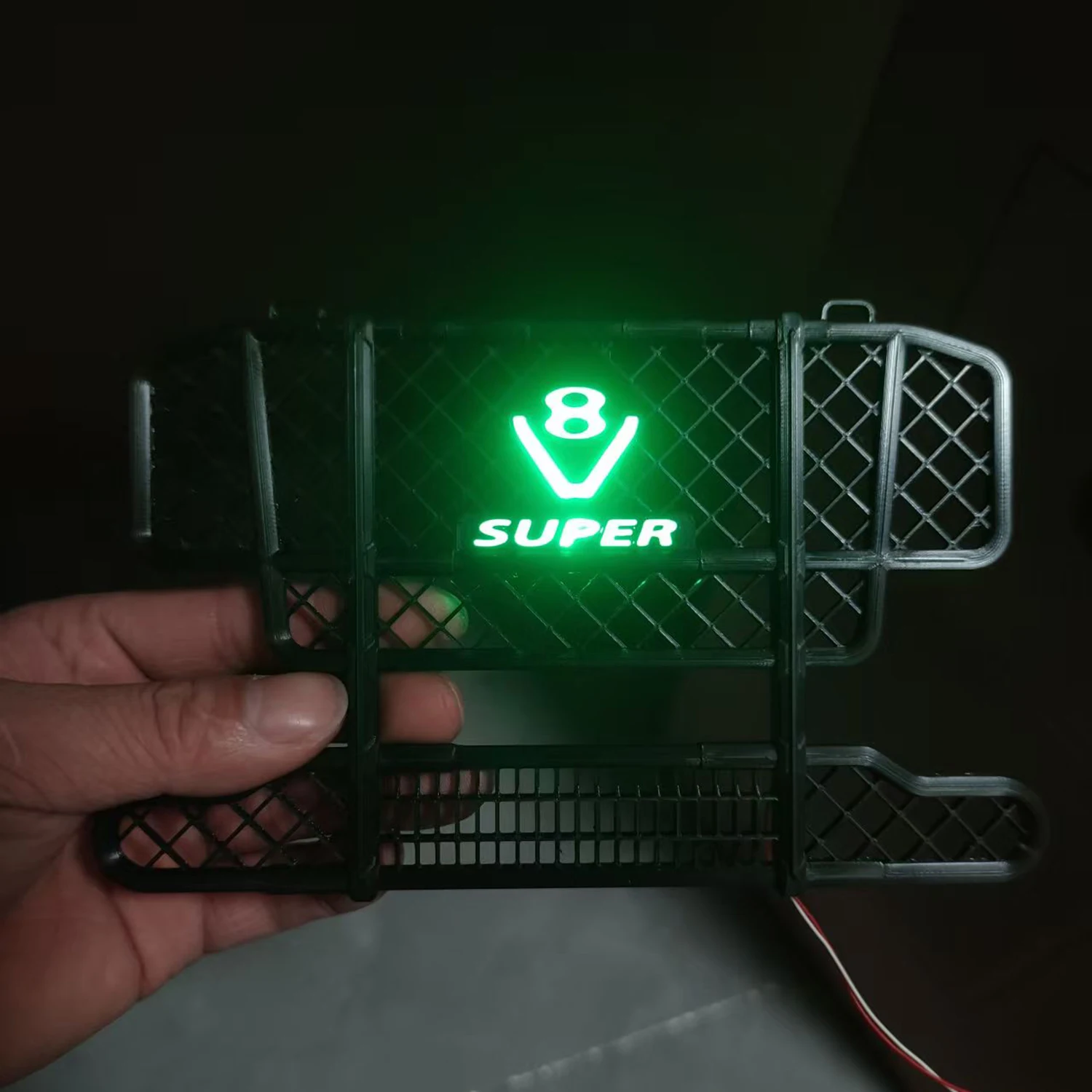 1/14 타미야 RC 덤프트럭 SCANIA R620 VOLVO 메르세데스-벤츠 ACTROS 3363 MAN 부품용 LED 라이트가 장착된 플라스틱 프론트 범퍼 불바