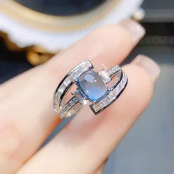 FS Real S925 Sterling Silver 5*7 Natural Topaz Ring With Certificate Fine Fashion Charm Weddings Jewelry for Women MeiBaPJ