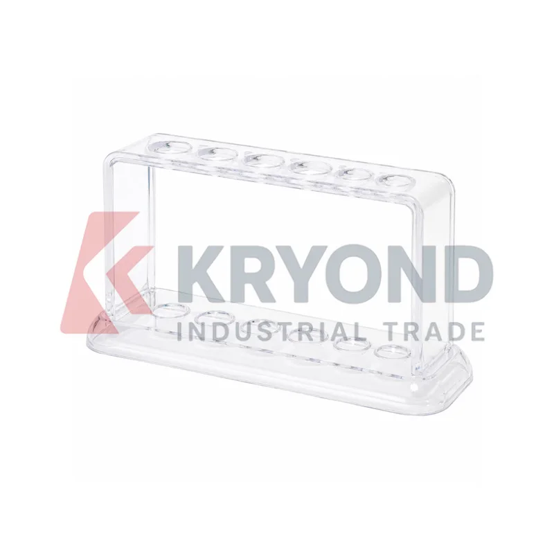 Laboratory Plastic Test Tube Rack 6 Holes Stand 17cm Length 8cm Height Four 17mm Openings Two 12mm Openings Holder Storage Model