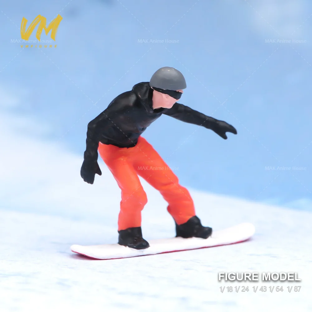 Miniature Figure 1/87 1/64 1/43 1/24 1/18Uomo Sci Skateboarding Sport Non Verniciato Modello Fotografia Creativa Scena Bambole Giocattoli