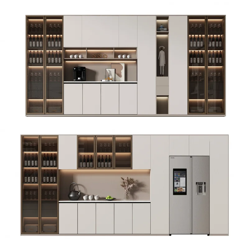 custom.LED Light Custom Wine Cabinet, Elegant Display Design