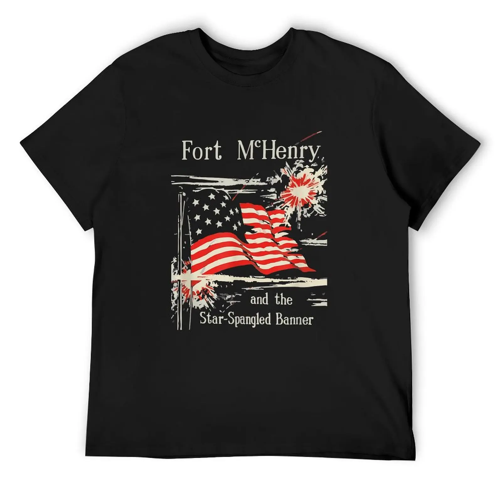 Fort McHenry and The Star Spangled Banner T-Shirt plus sizes vintage graphic tee cotton graphic tees baggy shirts men t shirt