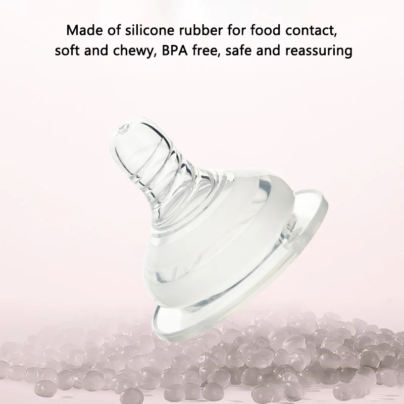 Silicone Nipple Accessories, Wide Mouth, Natural Shape, Skin-Friendly Silicone, For Baby Bottles, Easy to Clean